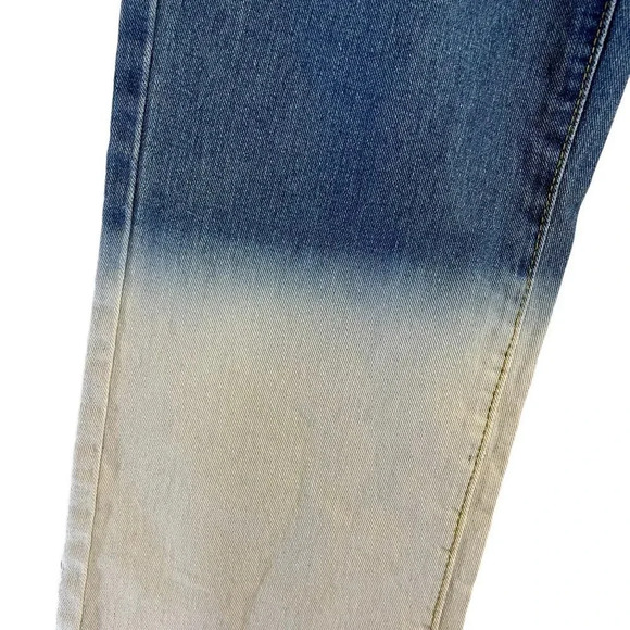 Dip Bleached High Waisted Jeans Colorblock Grunge Streetwear Size Small Denim - Picture 7 of 8